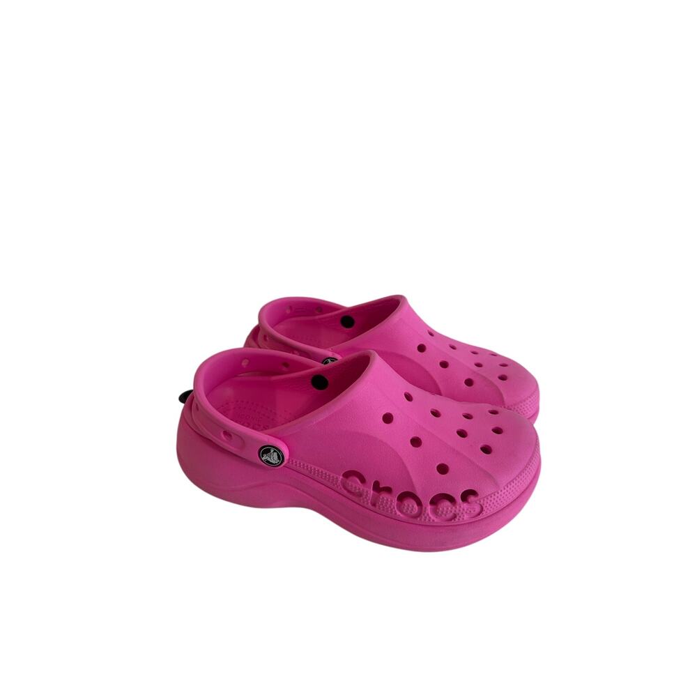 Crocs Baya Platform Clogs Hot Pink Sz 6 Women Lightly Used, Nice!